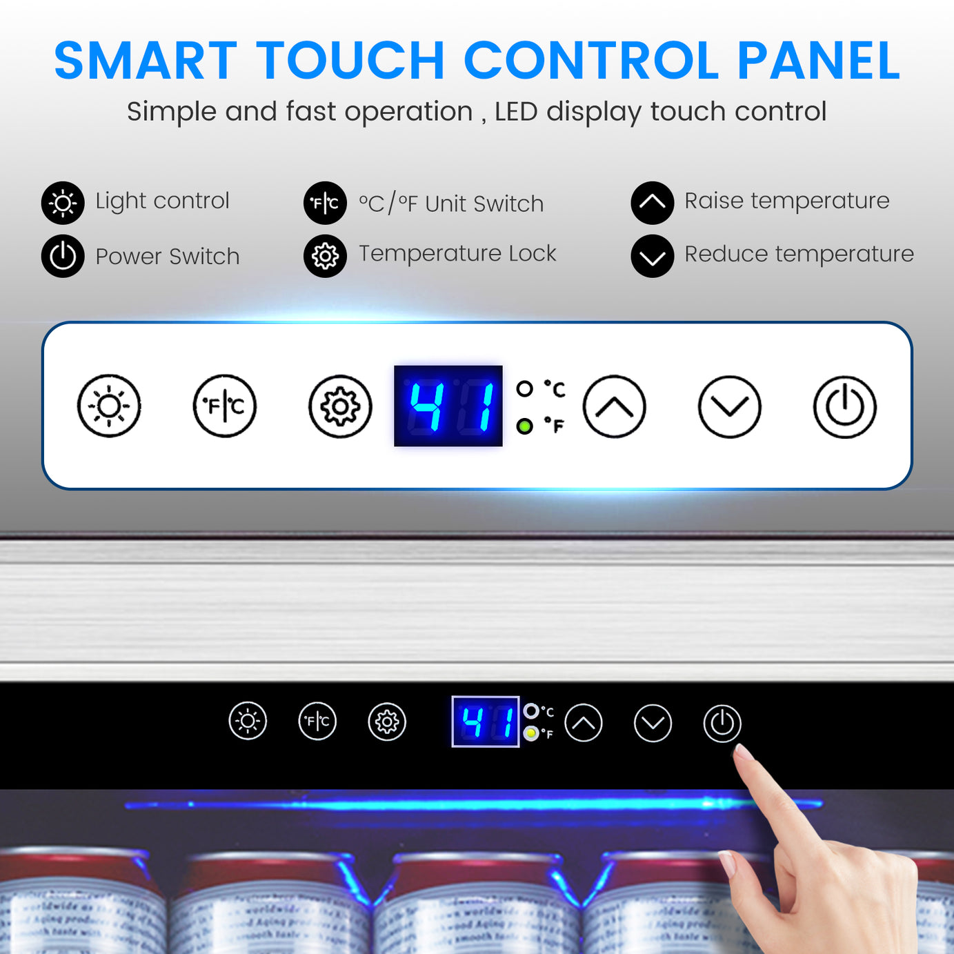 COLOZO 24 Inch Beverage Refrigerator, 190 Cans Wide Beverage and Beer Fridge with Glass Door and Powerful Cooling Compressor, Built-in/Freestanding Drink Fridge for Kitchen, Bar or Office